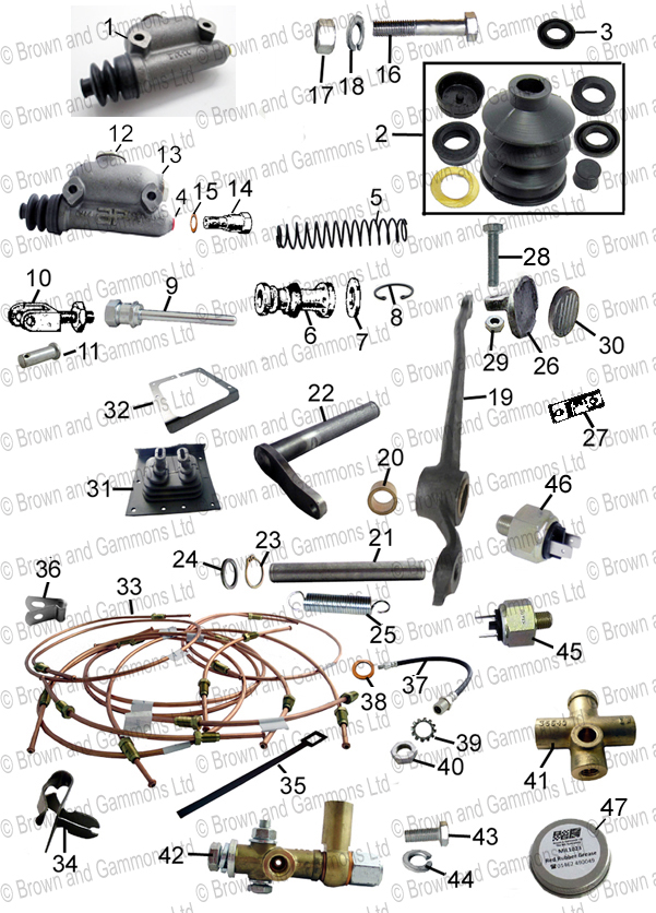 Image for Brake Master Cylinder Pedals Pipes & fittings